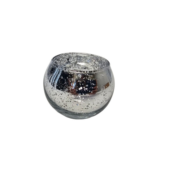 24 Silver Votive Candle Holders Table Centerpieces Speckled Round Mercury Glass - Picture 6 of 9